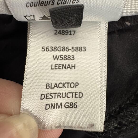 Paige Leenah Jeans Womens 34 Blacktop Destructed Wide Leg High Rise Denim - Picture 7 of 12